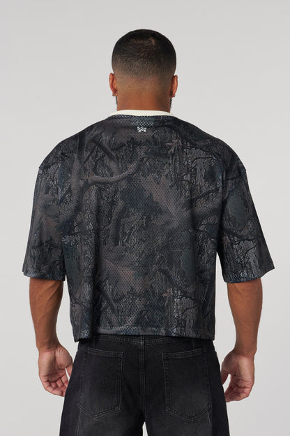 YoungLA 4187 - Varsity Football Cropped Jersey Dark Tree Camo