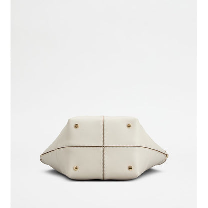 Tods Di Bag Folio Shoulder Bag In Leather Small White