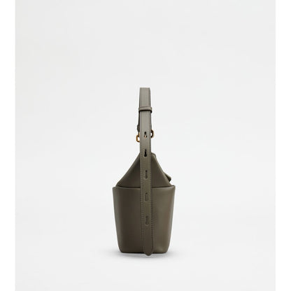 Tods T-Box Bag In Leather Mini Grey
