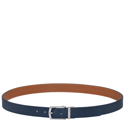 Longchamp Le Foulonné Men's belt Navy/Caramel
