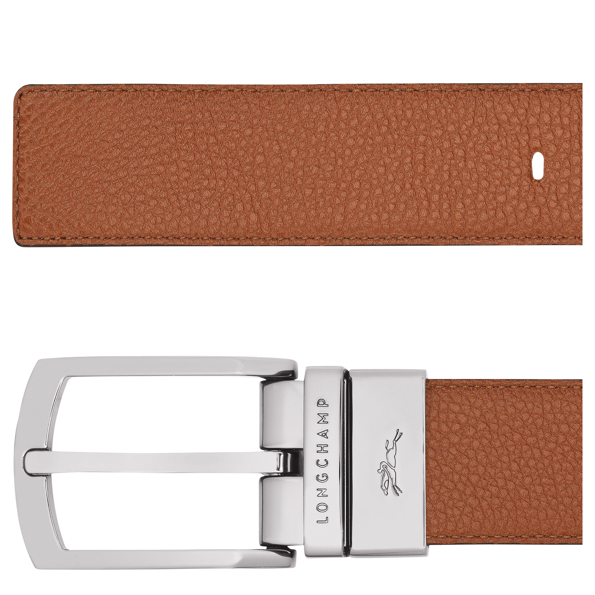 Longchamp Le Foulonné Men's belt Caramel/Black