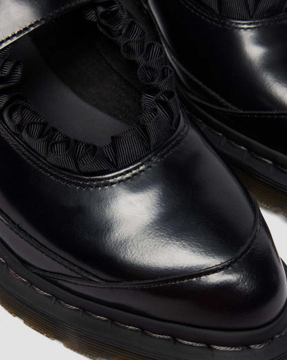 Dr Martens Elphie Mary Jane Frill - Polished Smooth