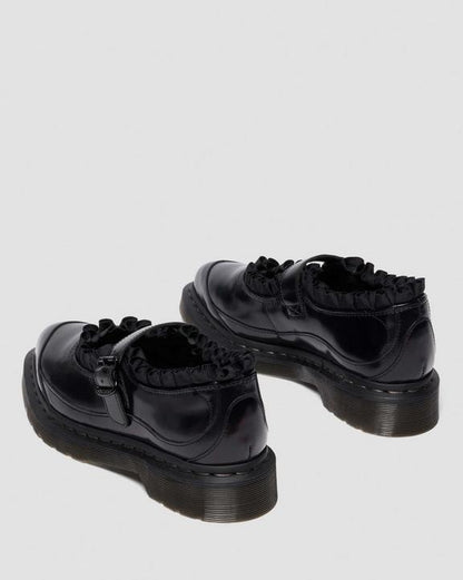 Dr Martens Elphie Mary Jane Frill - Polished Smooth