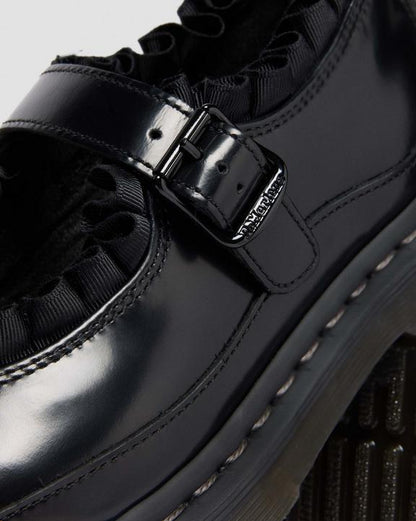 Dr Martens Elphie Mary Jane Frill - Polished Smooth