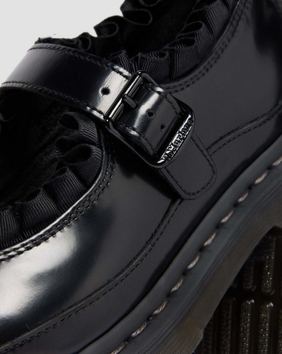 Dr Martens Elphie Mary Jane Frill - Polished Smooth