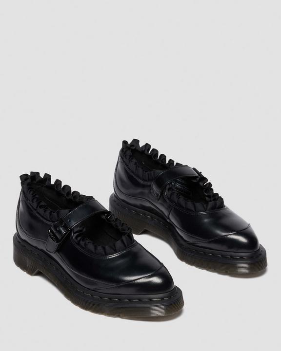 Dr Martens Elphie Mary Jane Frill - Polished Smooth