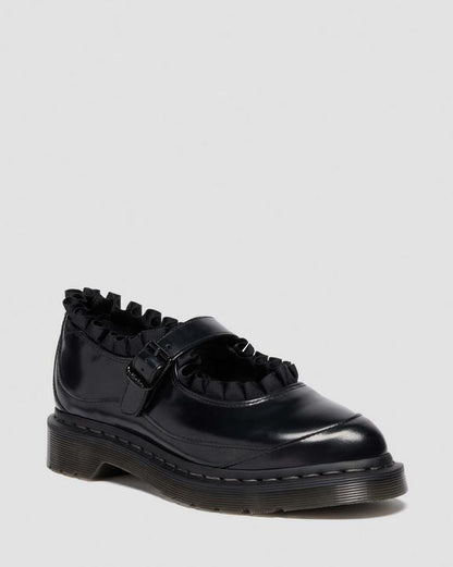Dr Martens Elphie Mary Jane Frill - Polished Smooth