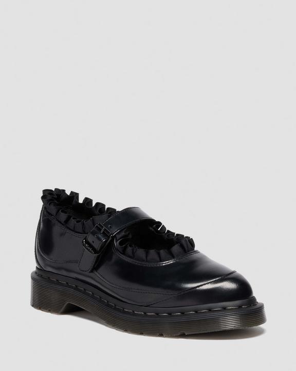 Dr Martens Elphie Mary Jane Frill - Polished Smooth