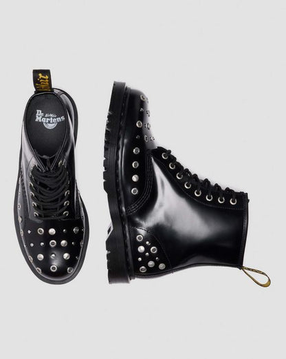 Dr Martens Studded Buttero Leather Boots - Black Buttero
