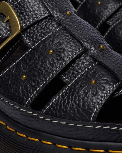 Dr Martens Wrenlie Open Toe - Black Milled Nappa