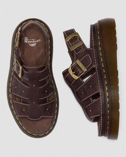 Dr Martens Wrenlie Open Toe - Dark Brown