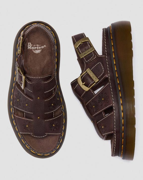 Dr Martens Wrenlie Open Toe - Dark Brown