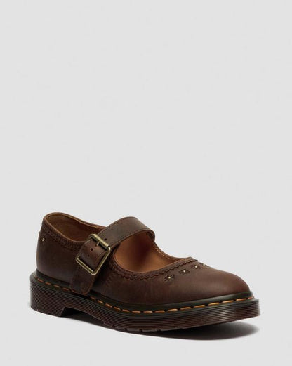 Dr Martens Mary Jane Flower - Dark Brown