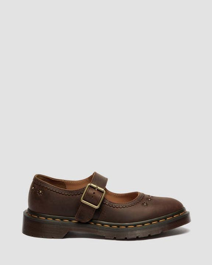 Dr Martens Mary Jane Flower - Dark Brown