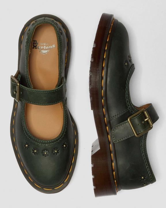 Dr Martens Mary Jane Flower - Dms Green