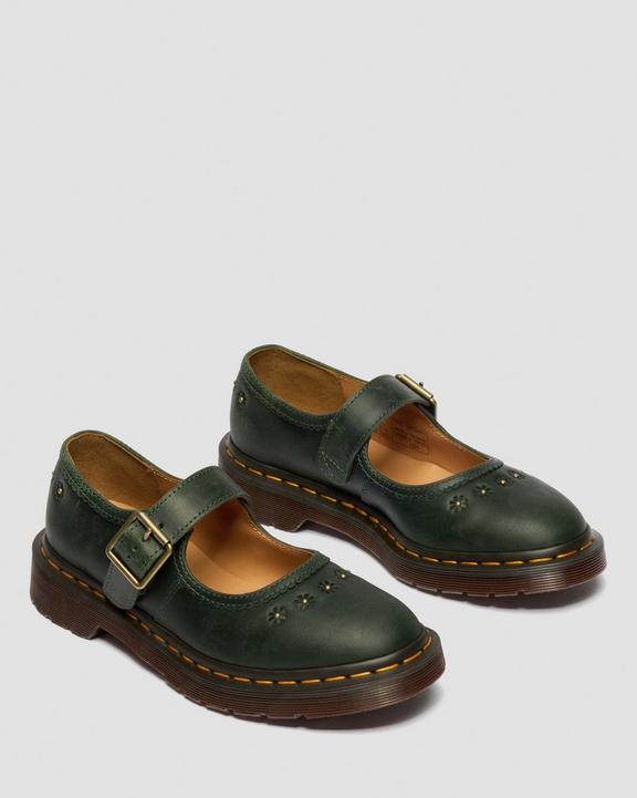 Dr Martens Mary Jane Flower - Dms Green