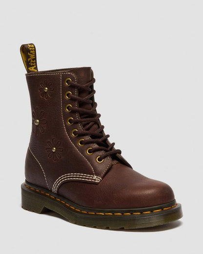 Dr Martens 1460 Pascal Flower - Dark Brown