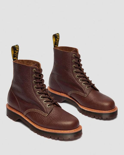 Dr Martens Wild Grain Leather Lace Up Boots - Sepia Brown