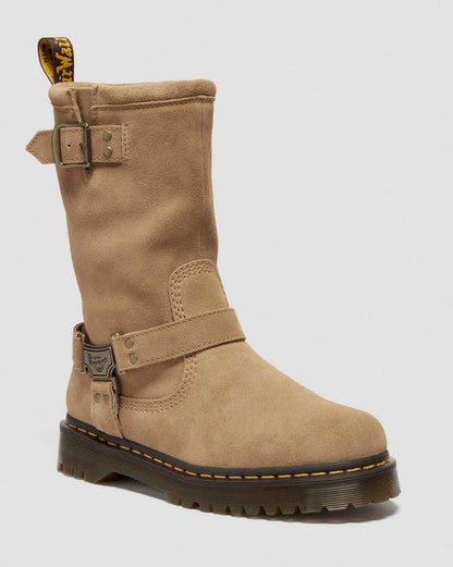 Ansitone Hi Suede Biker Boots - Savannah Tan - Womens