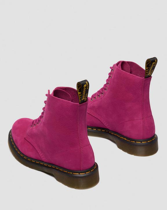 Dr. Martens Milled Nubuck Lace Up Boots Fuchsia Pink - Mens