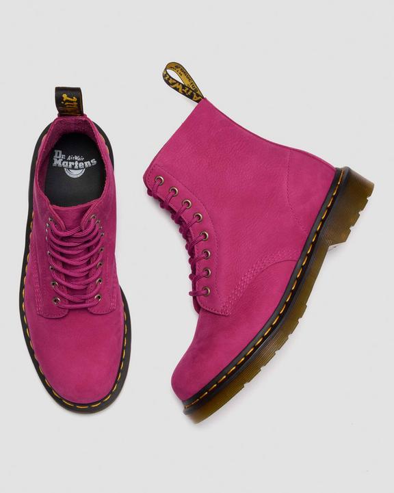 Dr Martens Milled Nubuck Lace Up Boots - Fuchsia Pink