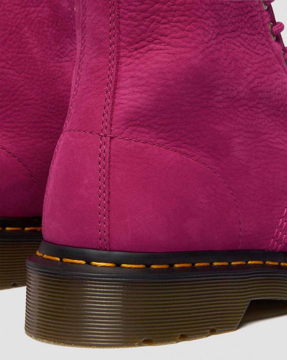 Dr. Martens Milled Nubuck Lace Up Boots Fuchsia Pink - Mens