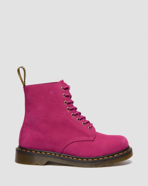 Dr. Martens Milled Nubuck Lace Up Boots Fuchsia Pink - Womens