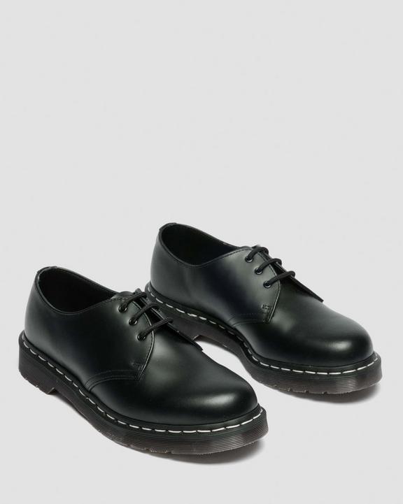 Dr Martens 1461 White Stitch - Black