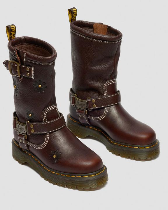 Dr Martens Anistone Hi Flower - Dark Brown