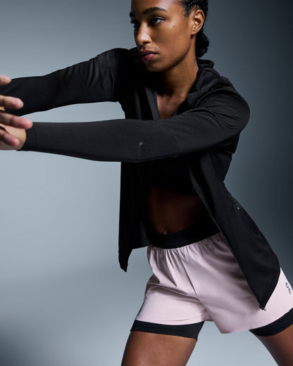 on 3" performance 2/1 shorts Mauve | Black (Women's)