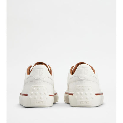 Tods Sneakers In Leather White Mens