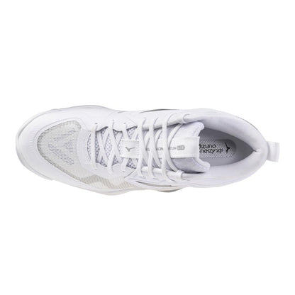 Mizuno Wave Momentum Elite Mid Volleyball Shoe White Metallic Grey