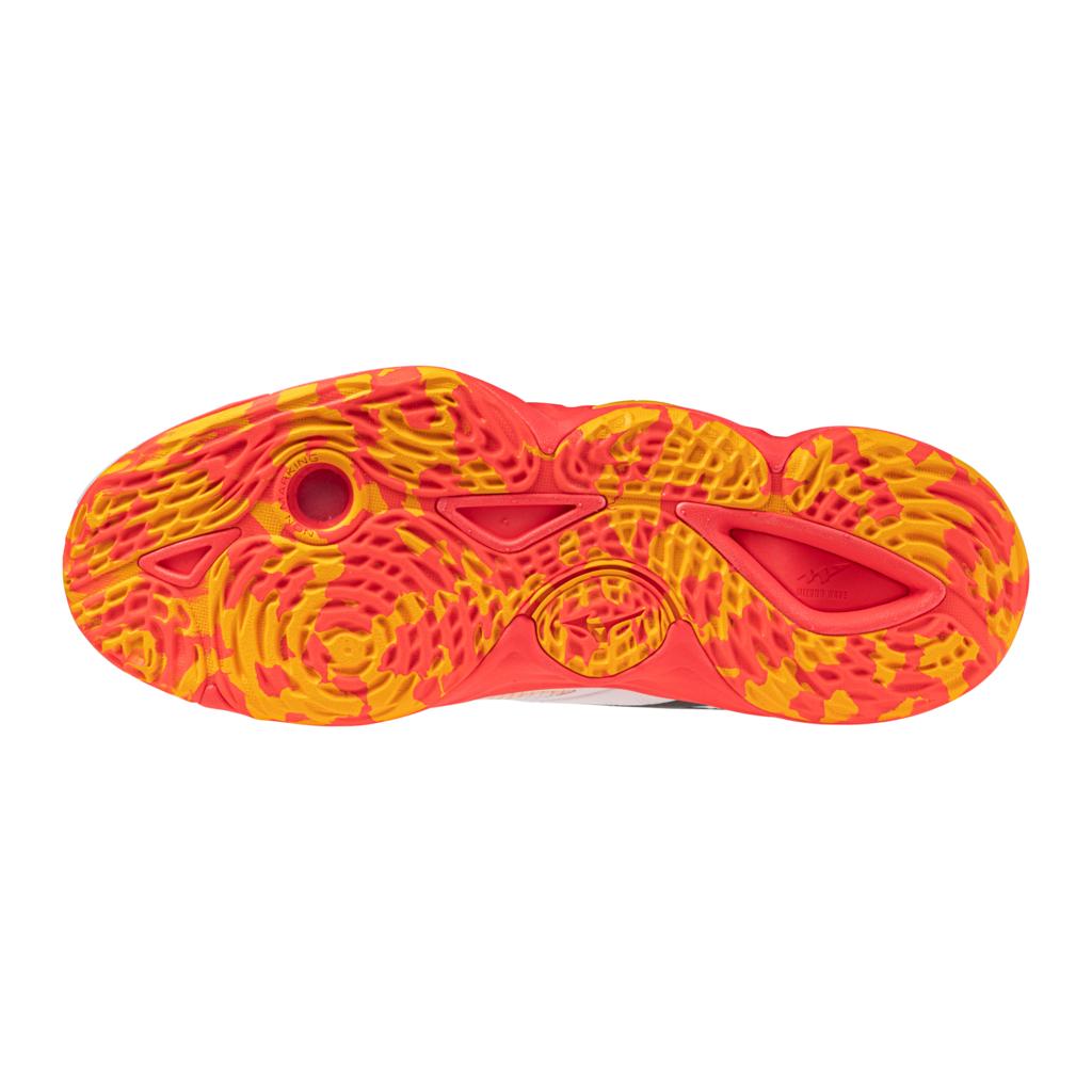 Mizuno Wave Momentum Elite Unisex Volleyball Shoe White Fiery Coral