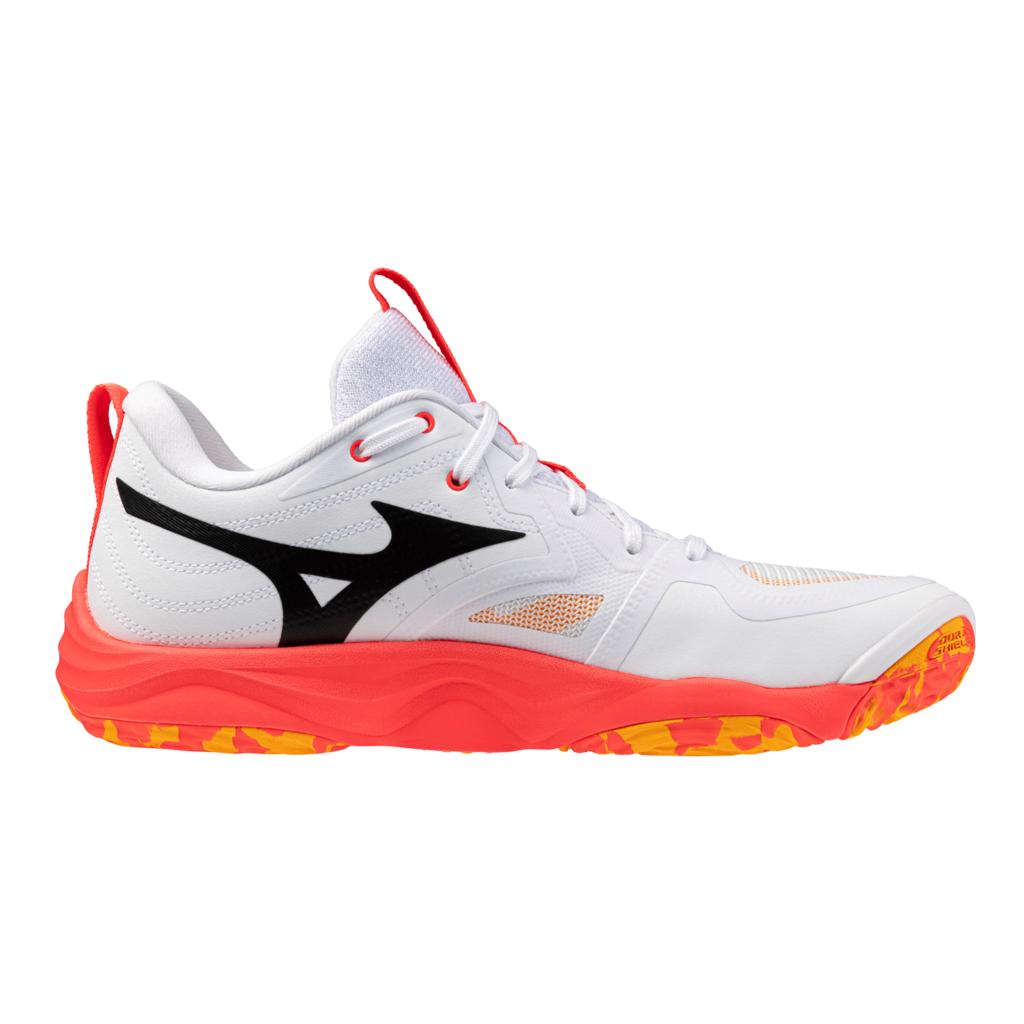 Mizuno Wave Momentum Elite Unisex Volleyball Shoe White Fiery Coral