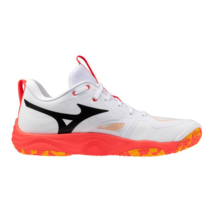 Mizuno Wave Momentum Elite Unisex Volleyball Shoe White Fiery Coral