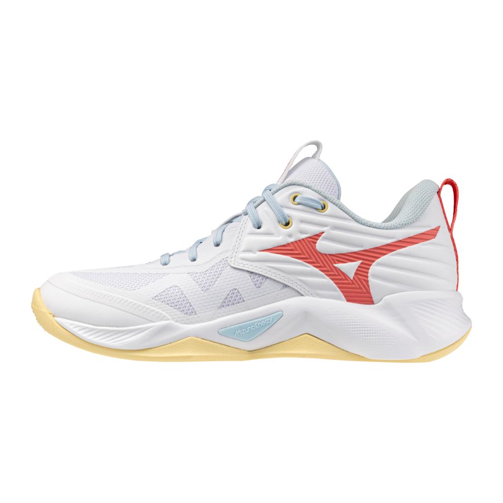 Mizuno Women's Wave Momentum Pro Volleyball Shoe White High Risk Red