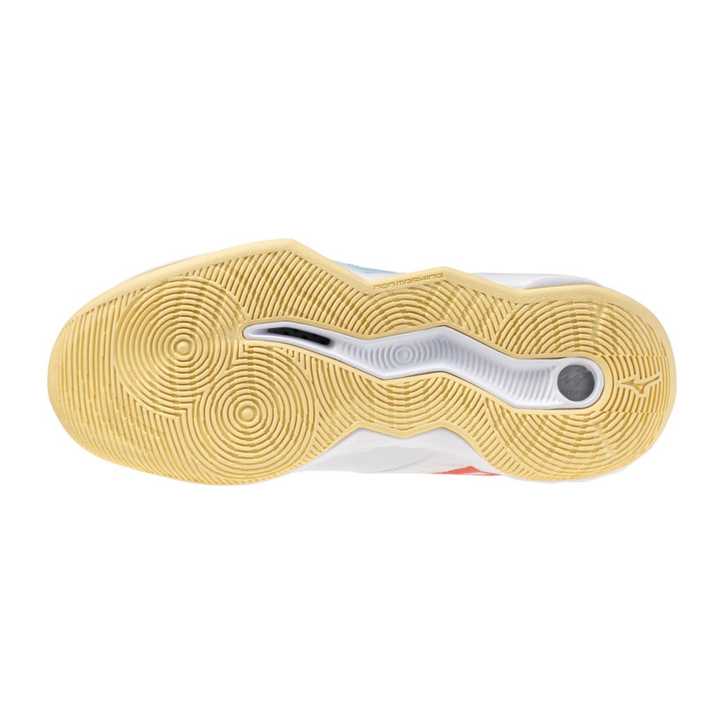 Mizuno Women's Wave Momentum Pro Volleyball Shoe White High Risk Red