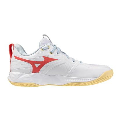 Mizuno Women's Wave Momentum Pro Volleyball Shoe White High Risk Red