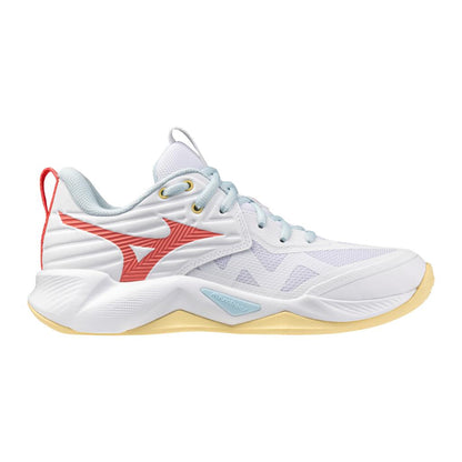 Mizuno Women's Wave Momentum Pro Volleyball Shoe White High Risk Red