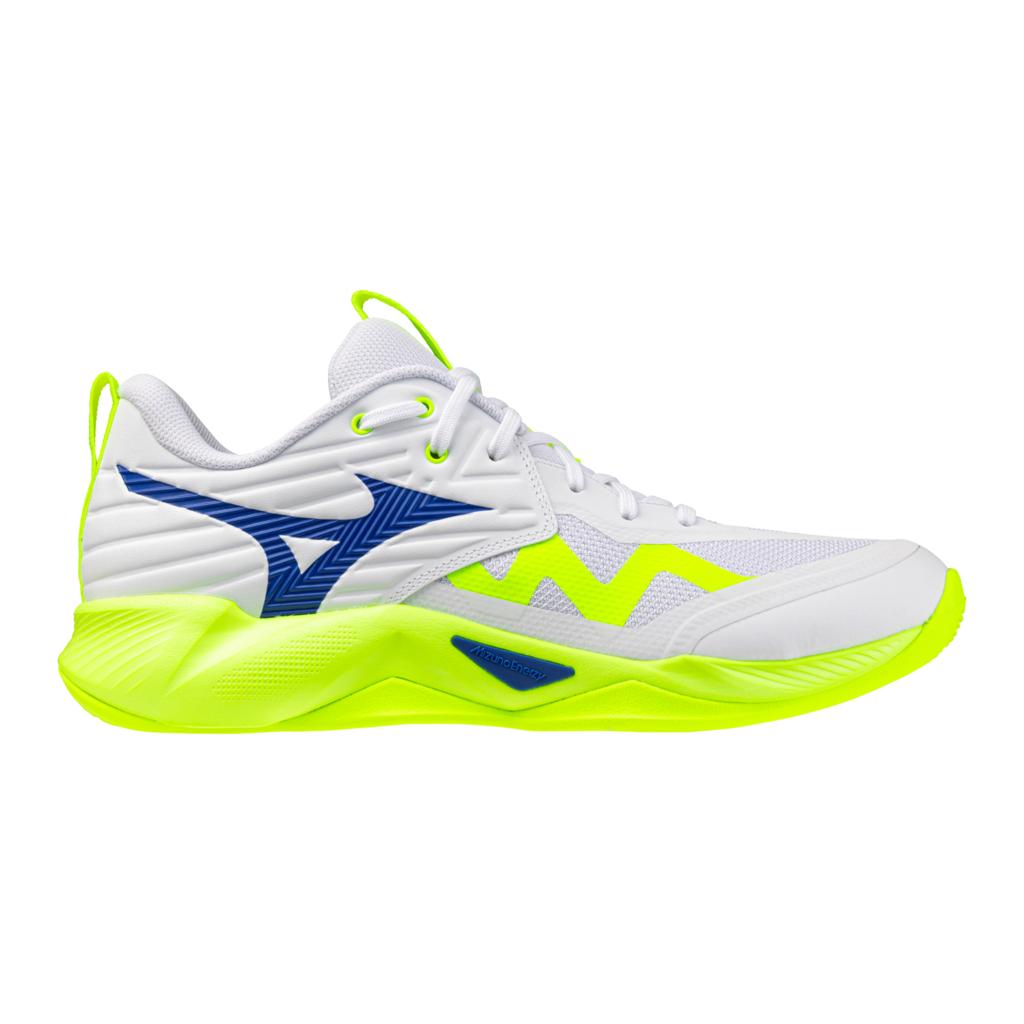 Mizuno Women's Wave Momentum Pro Volleyball Shoe White Lightning Yellow