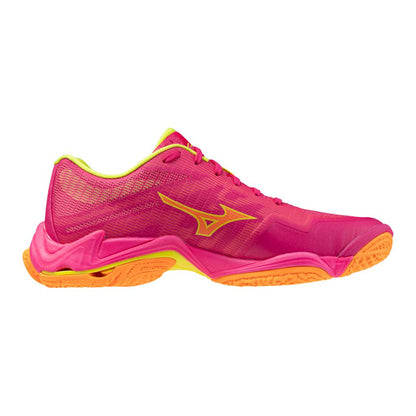 Mizuno Wave Lightning Elite Unisex Volleyball Shoe Pink Tetra Fortune Yellow