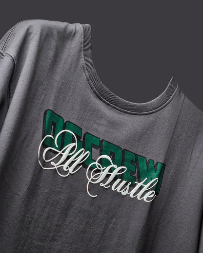 DARK GREY ALL HUSTLE NO LUCK T-SHIRT