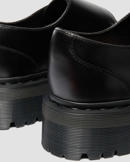 Dr Martens Retro Monk Quad Tumble Leather Strap Shoes - Black