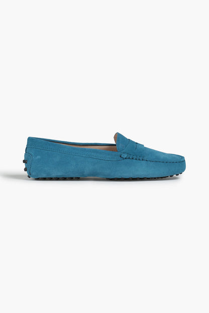 Tod's Gommino Suede Loafers Teal Women's