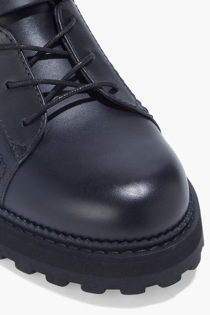 Tod's Buckled Leather Combat Boots Black Women's