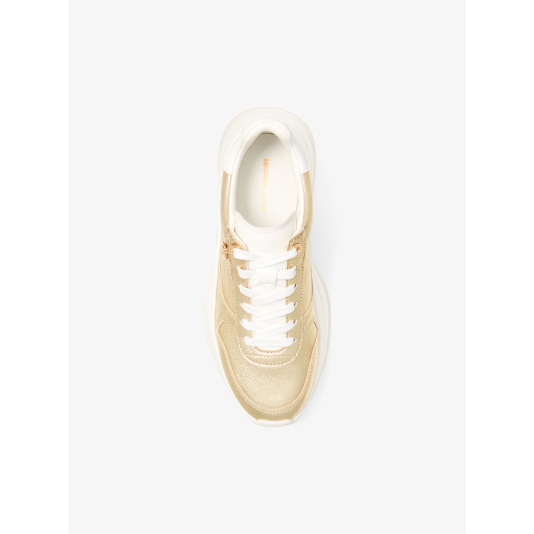 Michael Kors Arla Metallic Leather Trainer