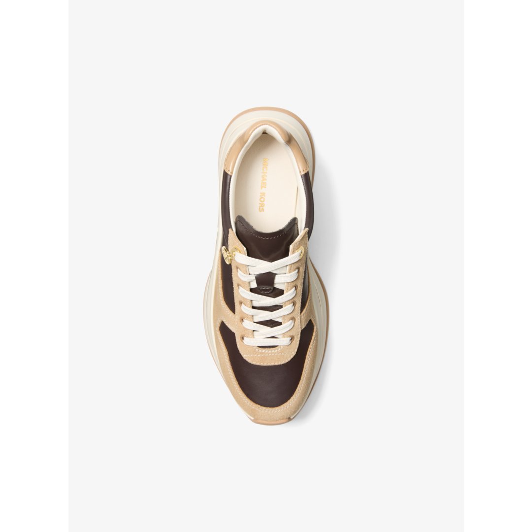 Michael Kors Arla Leather and Suede Trainer