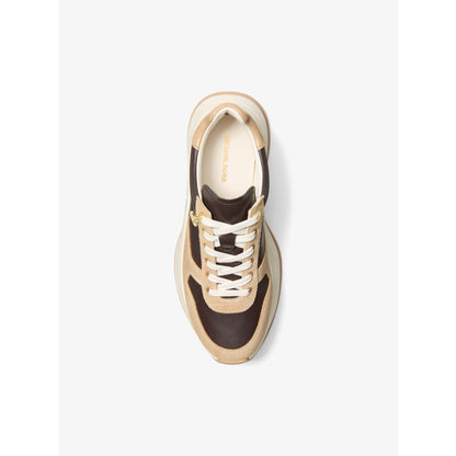 Michael Kors Arla Leather and Suede Trainer