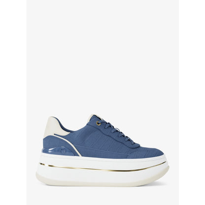 Michael Kors Hayes Crocodile Embossed Suede Platform Sneaker