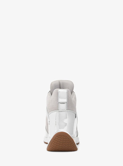 Michael Kors Nikko S2 Metallic Wedge Trainer SILVER